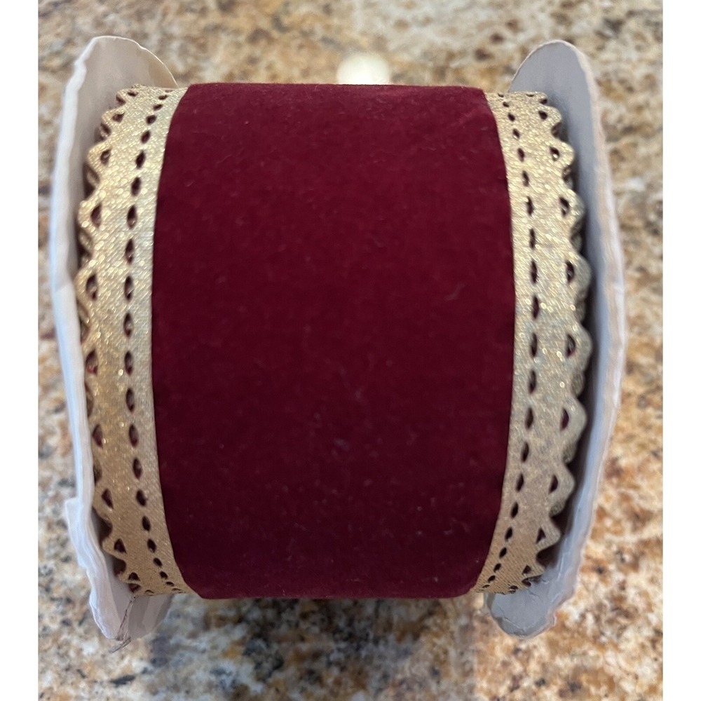 Stats Ribbon Roll NOS Wire Edge Decor & Crafts Burgundy 10yds X 2.5" VTG From CA